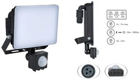Brilagi - Proiector LED cu senzor ELARA PRO, 30 W, 230 V, IP65