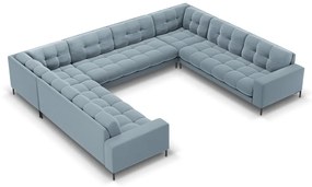 Coltar 9 locuri Bali velvet/picioare negre – L327 x l256 x h75