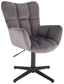 HR650CROSS Grafit Catifea Scaun cu Bază Neagră