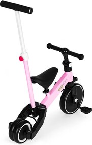 Triciclu cu mâner de împins 2 în 1 roz