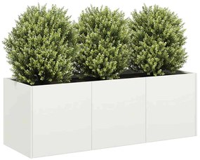 vidaXL Jardinier alb 120x40x40 cm Oțel laminat la rece