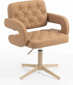 HR8403CROSS Scaun Caramel Piele Ecologica Premium Soft cu Bază Crem