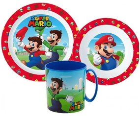 Super Mario set de veselă, set de plastic micro cu cană de 350 ml