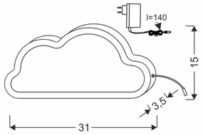 Lampă de masă pentru copii LED CLOUD LED/11W/230V roz