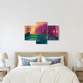 Tablou - Pictură în ulei, călătorie într-un țărăm fantastic (90x60 cm)