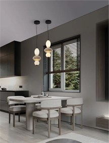 Pendul LED decorativ ceramic Bej, Alb, ONETA