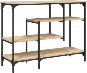 vidaXL Măsuță consolă cu rafturi, stejar sonoma, 100x35x75 cm