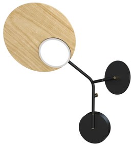 Lampă de perete Ballon 3 left, mai multe variante - TUNTO Model: cadre auriu/aur 24k, parte fixă albă, panou de lemn alb