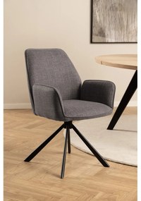 Set de scaune de sufragerie gri deschis cu cotiere 2 buc. tapițat Glenda – Actona