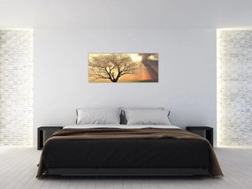 Tablou cu copac pe luncă (120x50 cm)