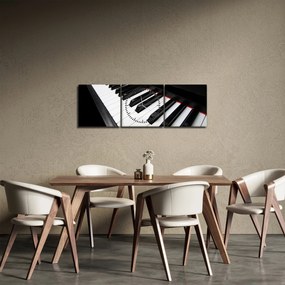 Tablou ccu clapele de pian (cu ceas) (90x30 cm)
