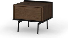 Noptieră Zenar cu sertar 50 cm - nuc elegant / negru