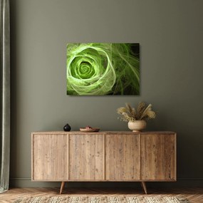Tablou pe sticlă - Abstract Rose Green (70x50 cm)