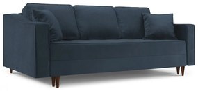 Canapea Willow cu 3 locuri si tapiterie din tesatura structurala, albastru