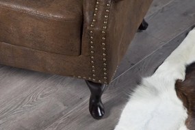 Fotoliu clasic stil englezesc Chesterfield maro antic