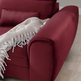 Colțar roșu extensibil/cu spațiu de depozitare cu tapițerie din catifea (cu colț pe partea stângă/cu șezlong) Foble – ELTAP