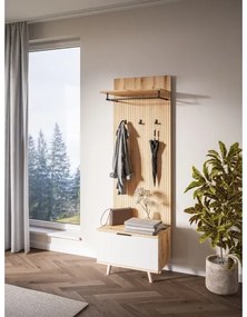 Mobilier pentru hol KLEO maro/alb