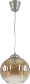 Brilagi - Lustră LED suspendată pe cablu GLASS 1xE27/60W/230V Ø 18 cm argintiu/maro fumuriu