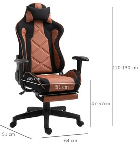 Vinsetto scaun rotativ si ajustabil pentru birou, negru si maro | Aosom Ro