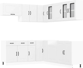 vidaXL Set dulap de bucătărie din 11 piese „Kalmar” Lemn prelucrat alb