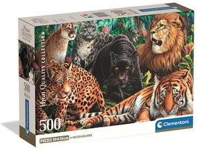 Animale Wild Cats Puzzle Compact de 500 de piese Clementoni