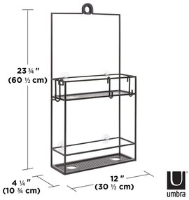 Raft pentru baie negru suspendat din oțel Cubiko – Umbra