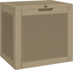 vidaXL Ladă depozitare de grădină, maro, 55,5x43x53 cm, polipropilenă