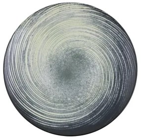 Set veselă 24 de piese verde/negru/porțelan