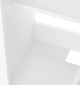 Dulap de baie independent cu lavoar ceramic integrat, rafturi ajustabile, 51x34x83 cm, Alb