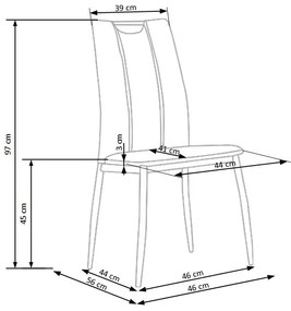 Scaun de bucaterie Lillian - vânzare, negru/argintiu