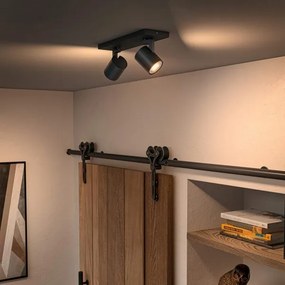 Spot LED dimabil Philips Hue RUNNER 2xGU10/4,2W/230V negru + telecomandă