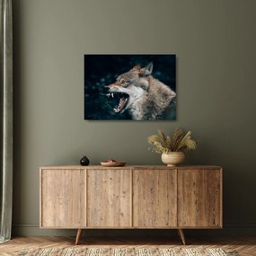 Tablou pe sticlă cu lup (70x50 cm)
