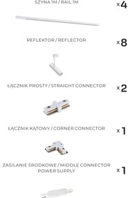 Zuma Line 3587 - Spot pentru șină LISA 8xGU10/35W/230V alb