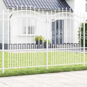 vidaXL Gard de Grădină Alb 190 cm Oțel vopsit în pulbere