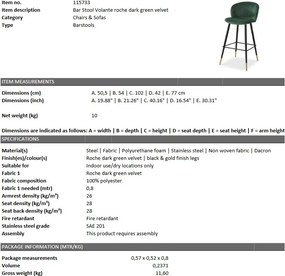 Scaun de bar design elegant LUX Volante, verde inchis 115733 HZ