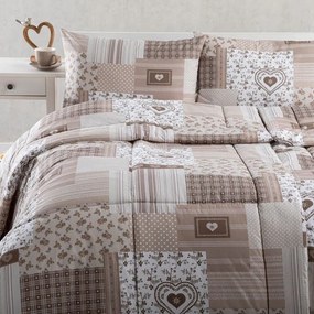 decoDoma Set de vară pernă şi pilotă PATCHWORK bej
