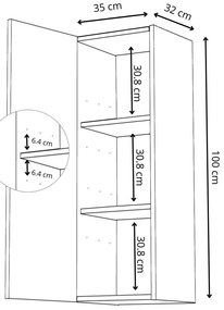 Dulap de baie suspendat Valiant 100 (craft auriu). 1092121