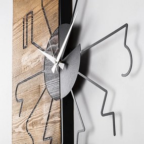 Ceas Decorativ de Perete Wooden Clock 29, Lemn / Metal
