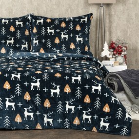 Lenjerie pat 1 pers. 4Home Nordic Deer microflanel, 140 x 220 cm, 70 x 90 cm