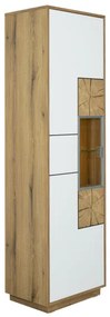 Vitrina Urbano White Cu 1 Usa Alb Si Natur, 55 Cm