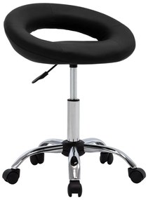 vidaXL Scaun de bucătărie pivotant, negru, piele ecologică