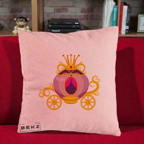 Perna Decorativa Trasura Regala Aurie, 40x40 cm, Roz, Husa Detasabila, Perna Inclusa, BEKZ®