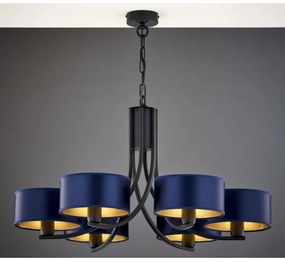 Jupiter 2102 - Candelabru cu lanț ARTHUR 6xE27/15W/230V albastru/negru