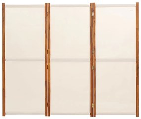 Paravan de camera cu 3 panouri, alb crem, 210x180 cm Alb crem, 210 x 180 cm, 1