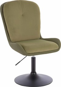 HR690N Scaun Velvet&amp;soft Piele Pu Măsline/Khaki Bază Neagră