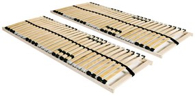 vidaXL Baze de pat cu șipci, 2 buc., 28 șipci, 7 zone, 80 x 200 cm