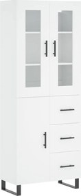 vidaXL Dulap înalt, alb, 69,5x34x180 cm, lemn compozit