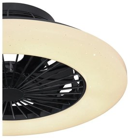 Lustra LED cu ventilator si telecomanda design modern Travo negru