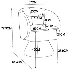 Set de 2 scaune moderne pentru living și dormitor, rotative la 360°, Gri