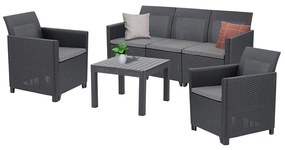 Set de mobilier de grădină Claire VI cu 5 locuri și masă Orlando, grafit